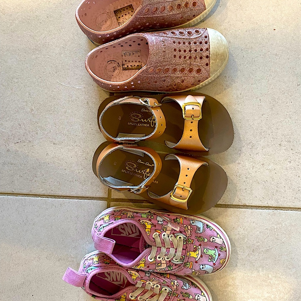 Lot of 3 toddler girls shoes all size 8